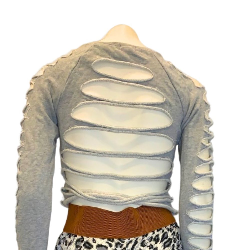 Gray Cut Out Sweater